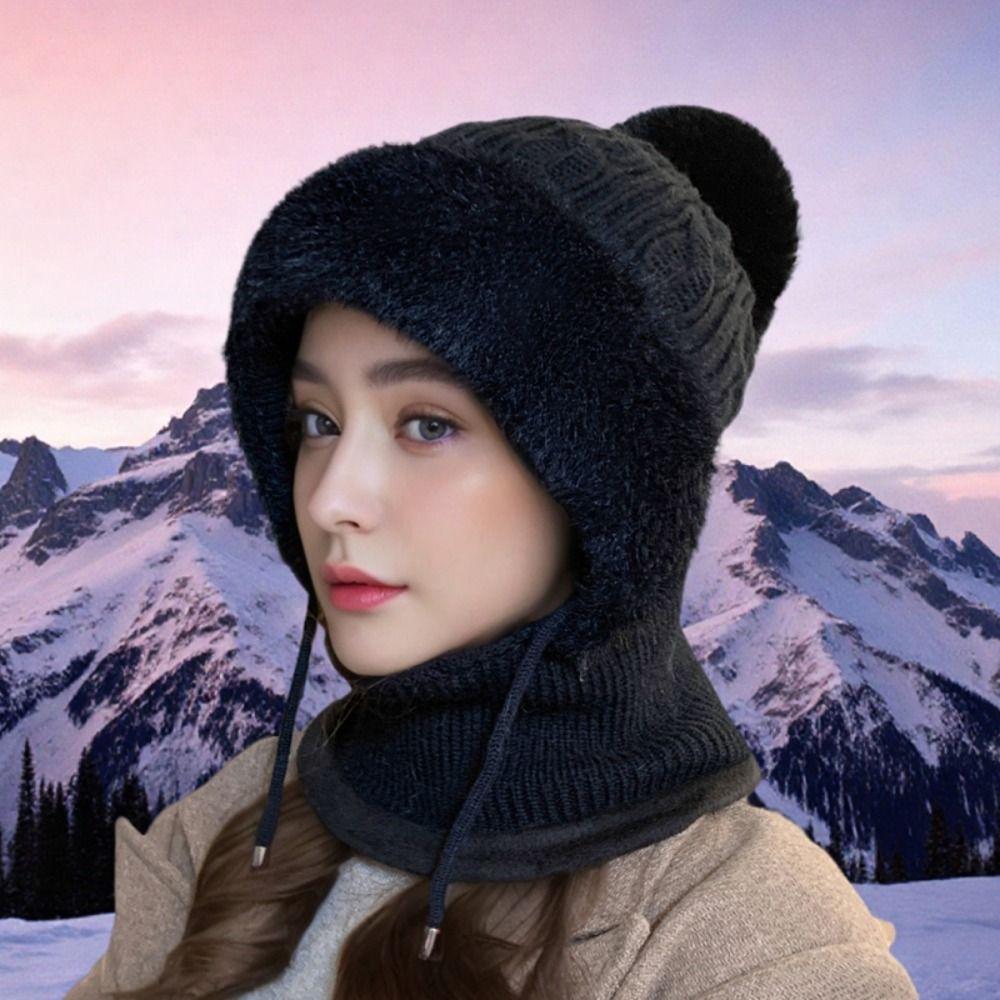 Warme Beanie Mütze Ohrenschutz Sturmhaube Mode Strickmütze Damen
