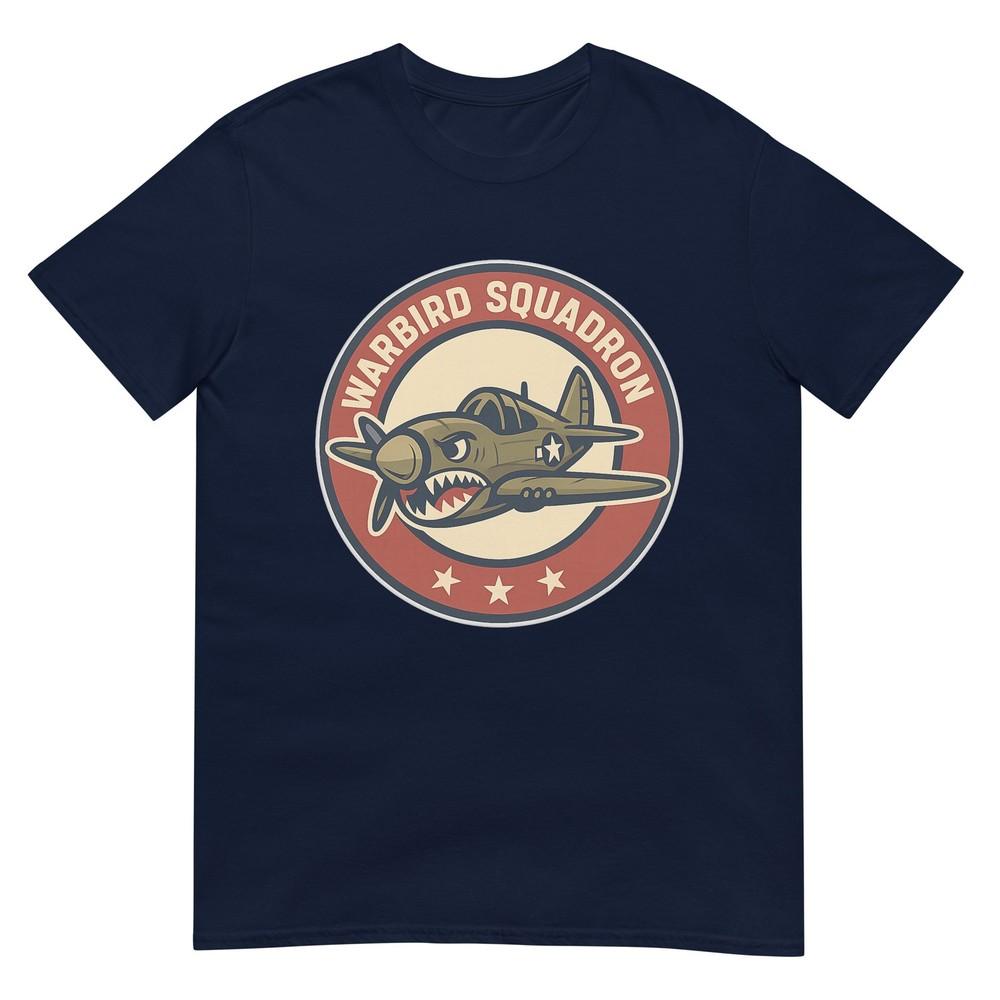 Warbird Squadron Vintage Fighter Emblem Design Tshirt S
