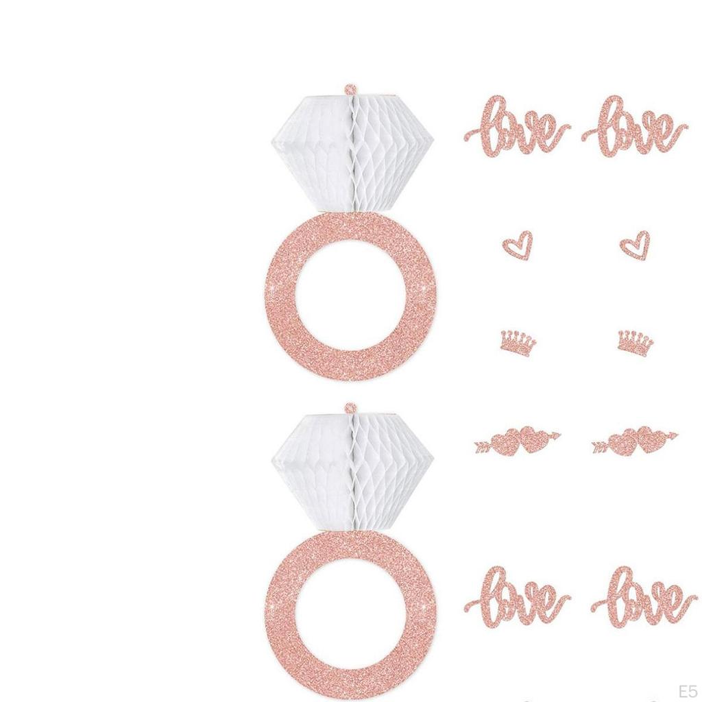 Honeycomb Diamond Banner Hanging Ornament Engagement Party Decoration for Proposal Supplies