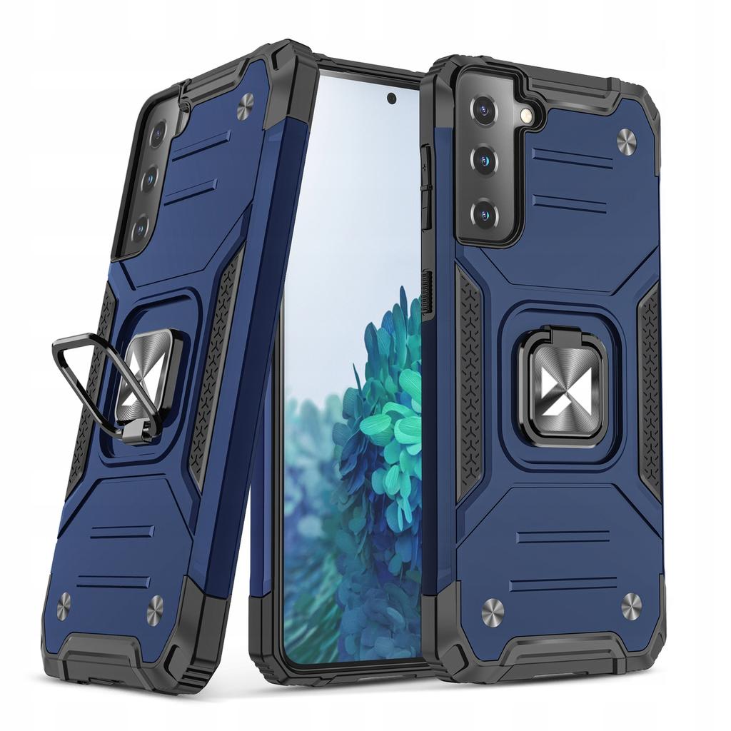 Wozinsky Ring Armor Pancerne Hybrydowe Etui Pokrowiec + Magnetyczny Uchwyt Samsung Galaxy S22 Niebieski