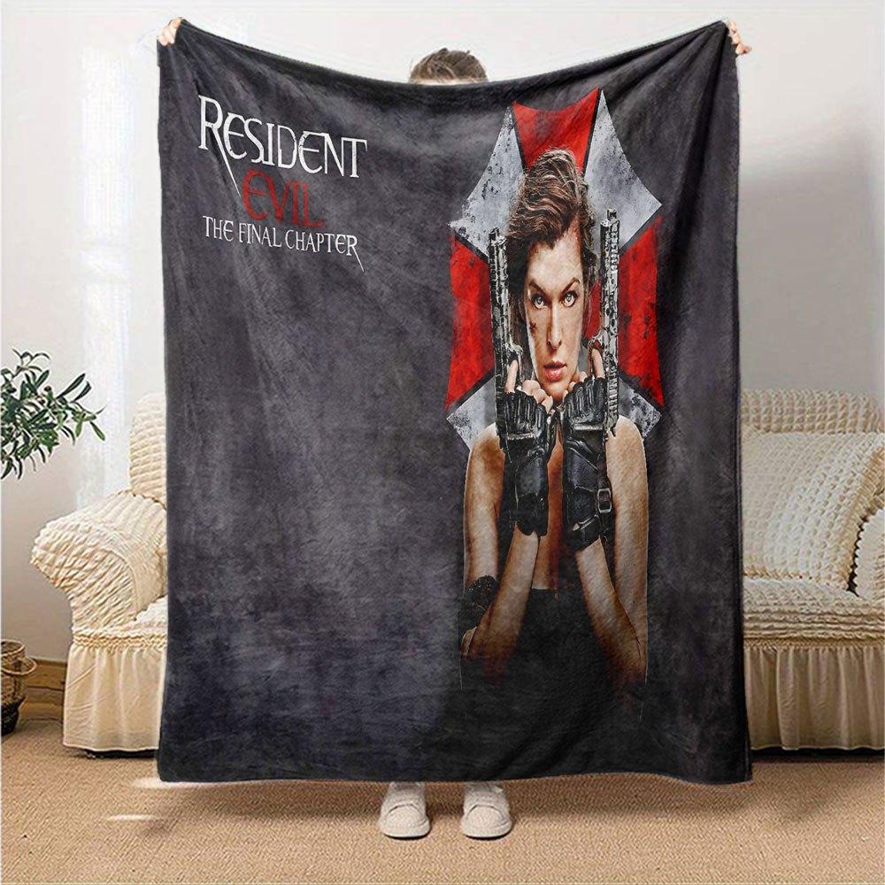 1pc Resident Evil 1 Blanket Soft Warm Throw for Home, Office, Travel All Season Cozy Bedding Gift, Office Cozy Accessory