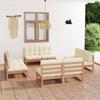 8 Pcs Garden Set with Cushions Solid Pine Wood