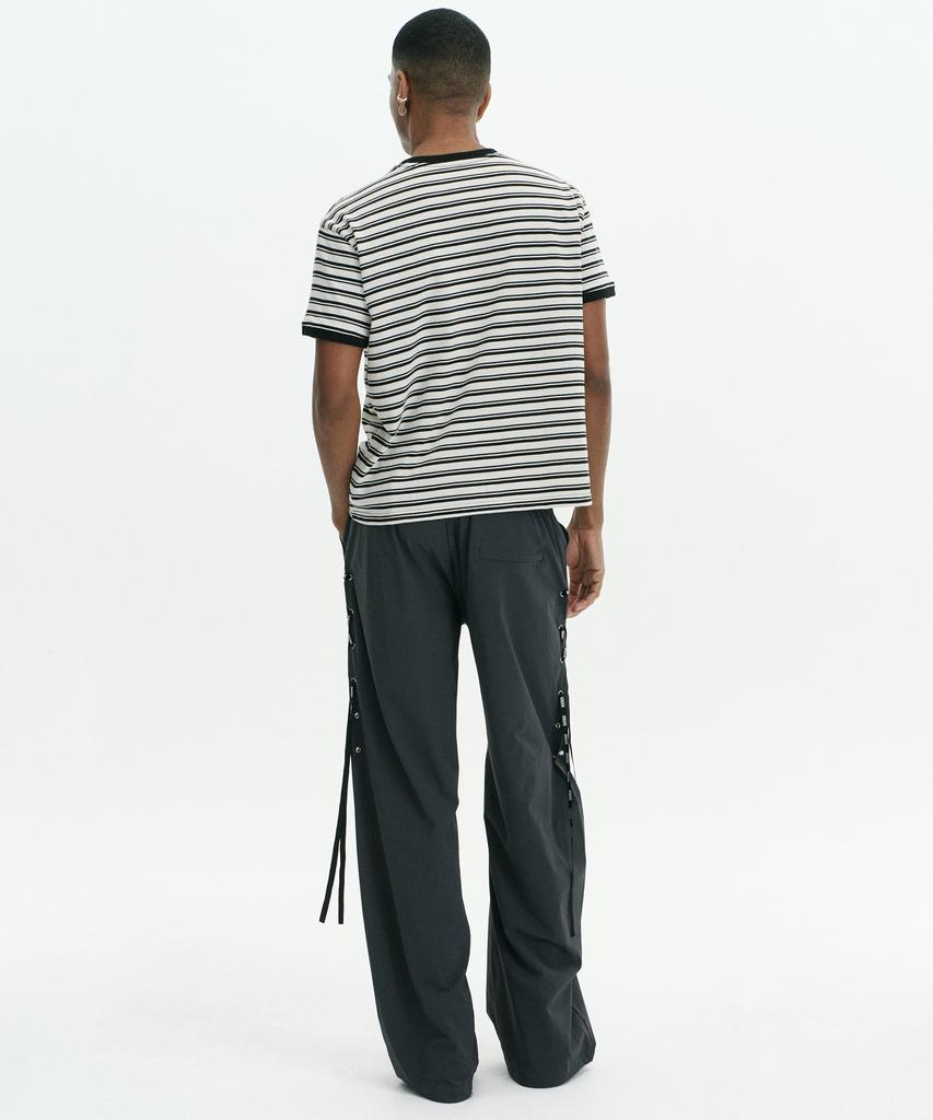 Keuleogsi Side Lace-Up Wide Pants Charcoal