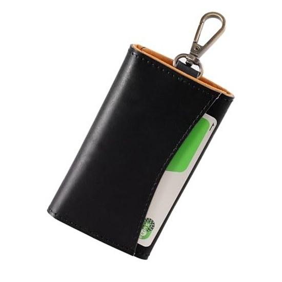 VELNORVAY Key Case Mens Genuine Leather 6 Slots Pueblo Womens Large Capacity Card Storage Wide Pocket Suica Compatible Carabiner Included Recycled Box