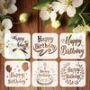15PCS Happy Birthday Stencils Set, 10cm Reusable Plastic Painting Templates For Cards, Scrapbook, Wood, Wall & Party Decor