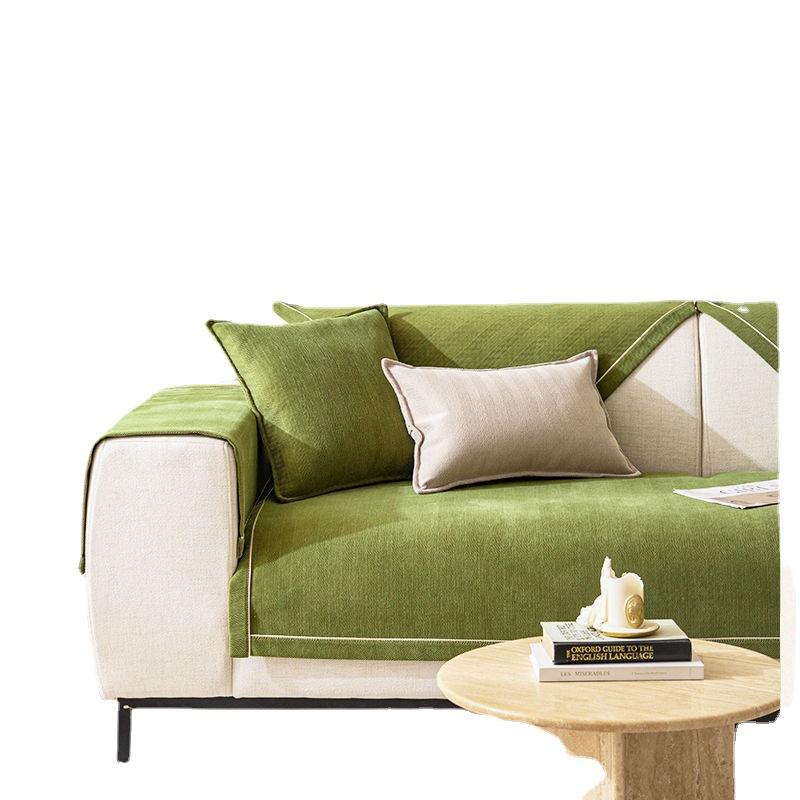 Neues Vier-Jahreszeiten Universal Chenille Rutschfestes Sofakissen Fischgrätenmuster Modern Leichter Luxus All-Inclusive Sofaüberwurf Sitzkissen