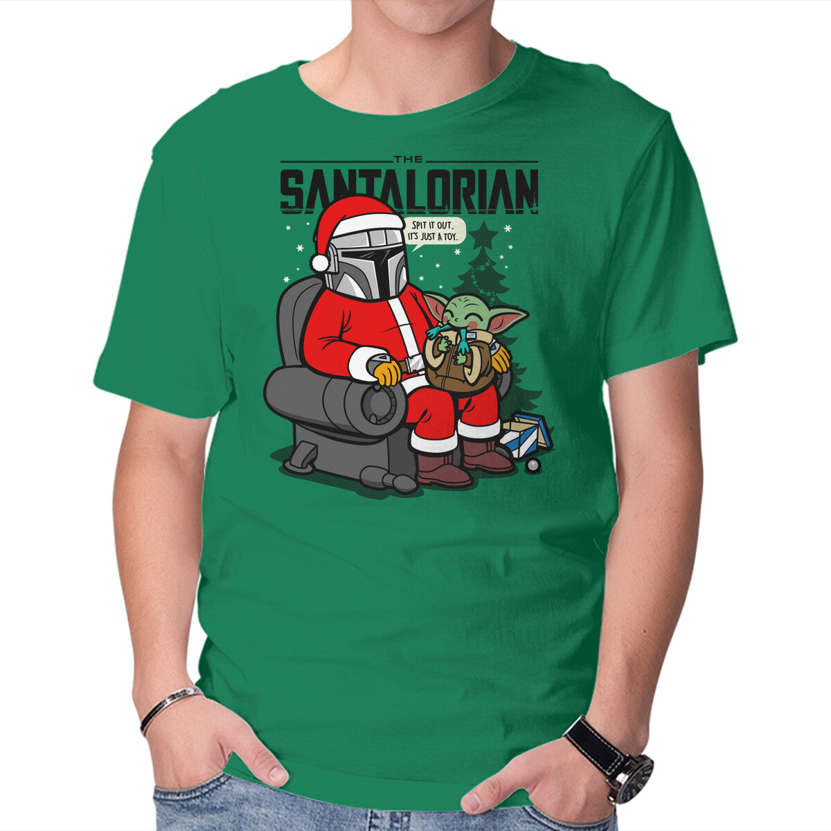 Unisex Crew Neck T-Shirt The Santalorian Graphic Short Sleeve Casual Tee L