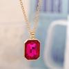Rose Gold Birthday Stone Pendant Necklace - Women's Fashionable Gemstone Jewelry