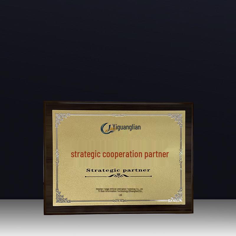Custom Wooden and Aluminum Embossed Award Plaque for Agent/Dealer/Franchise Authorization
