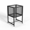 Rolling Tennis Basket Black Metal Storage Trolley Uncovered Top