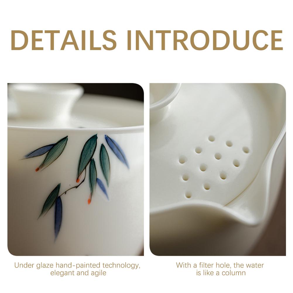 KungFu Tea Set With 1 Teapot 2 Cups Chinese Traditional Ceramic Teacups For Tea Lovers