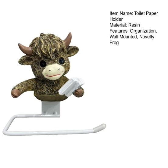 Funny Frog Toilet Paper Holder Wall Mounted Paper Roll Holder Novelty Resin Frog Towel Tissue Dispenser for Bathroom Decor