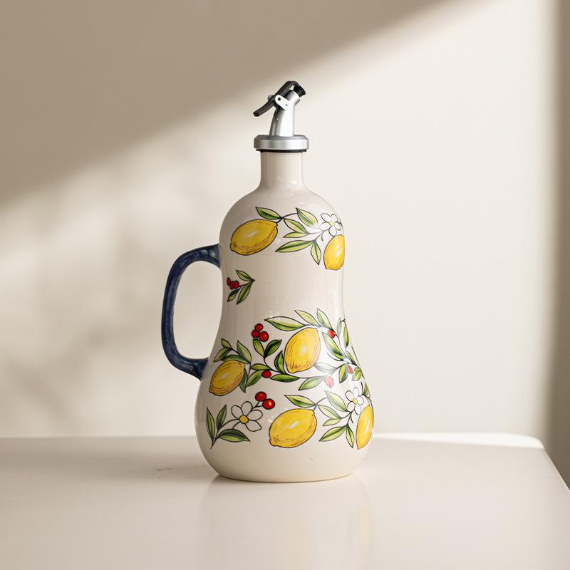Creative Ceramic Vinegar Oil Bottle Hand-painted