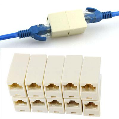 10 יחידות מחבר מחבר כבל רשת אתרנט LAN RJ45 נקבה לנקבה