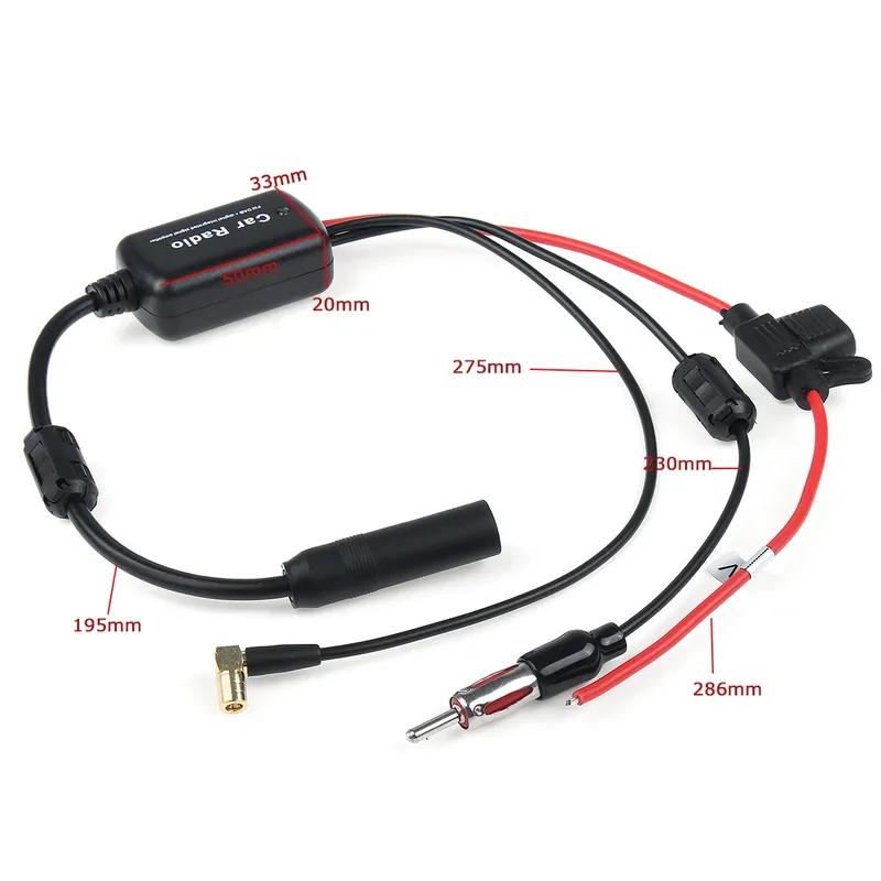 Universal DAB+/ FM Car Antenna Aerial Splitter Cable Digital Radio + Amplifier