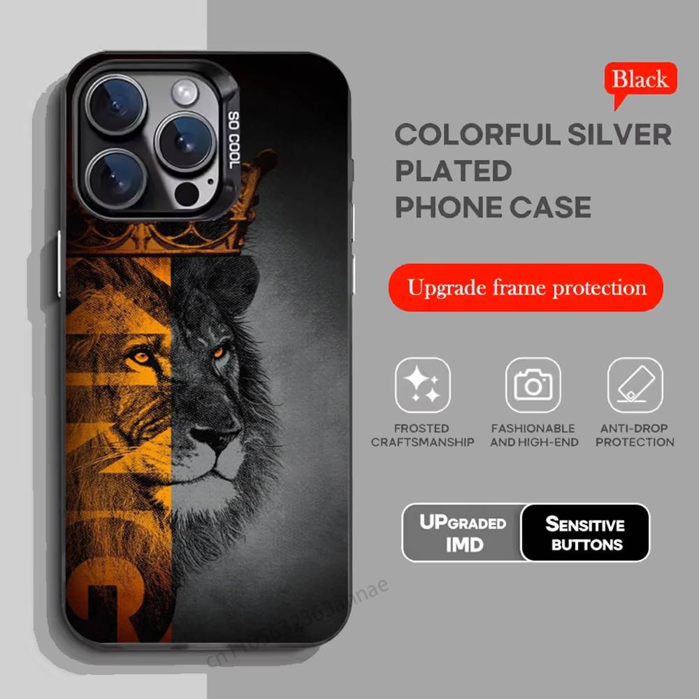 Lion Pattern Phone Case for iPhone 15 16 Pro Max  Air SE 11 13 Pro 14 Plus 12 11Pro 15Pro Max 16e Cover