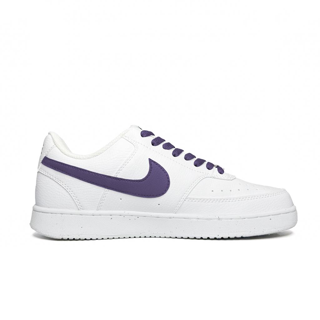 Nike Court Vision 1 Slip Resistant Abrasion Resistant Low Top Skateboard Shoes Men's White Purple DH2987-101(Team-1205-)-Random Packaging Bags