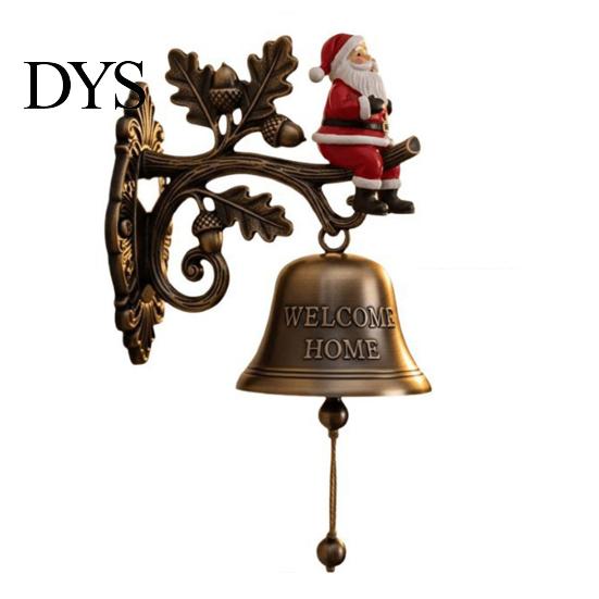 Holiday Theme Home Decor Vintage Christmas Doorbell, Welcome Wall Hanging, Deer/Snowman/Santa Claus/Penguin/Witch Decor, Decorative Metal Door