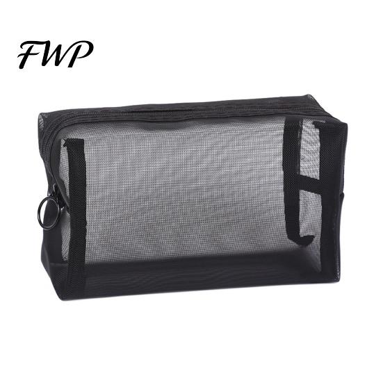 Thin Travel Toiletry Bag Mesh Cosmetic Purse Organizer Pouch See-Through Makeup Brush Holder for Skincare Products Cosmetics