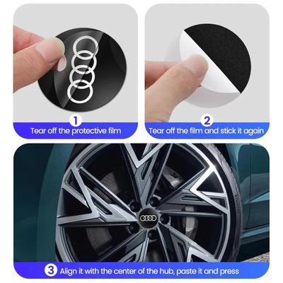 4PCS 56/60/65mm Qwe1 Hub Caps Car Wheel Center Cap Emblem Badge Sticker Decoration Accessories For Qwe1 A1 A2 A3 S3 S6 Q3 Q5 Q7