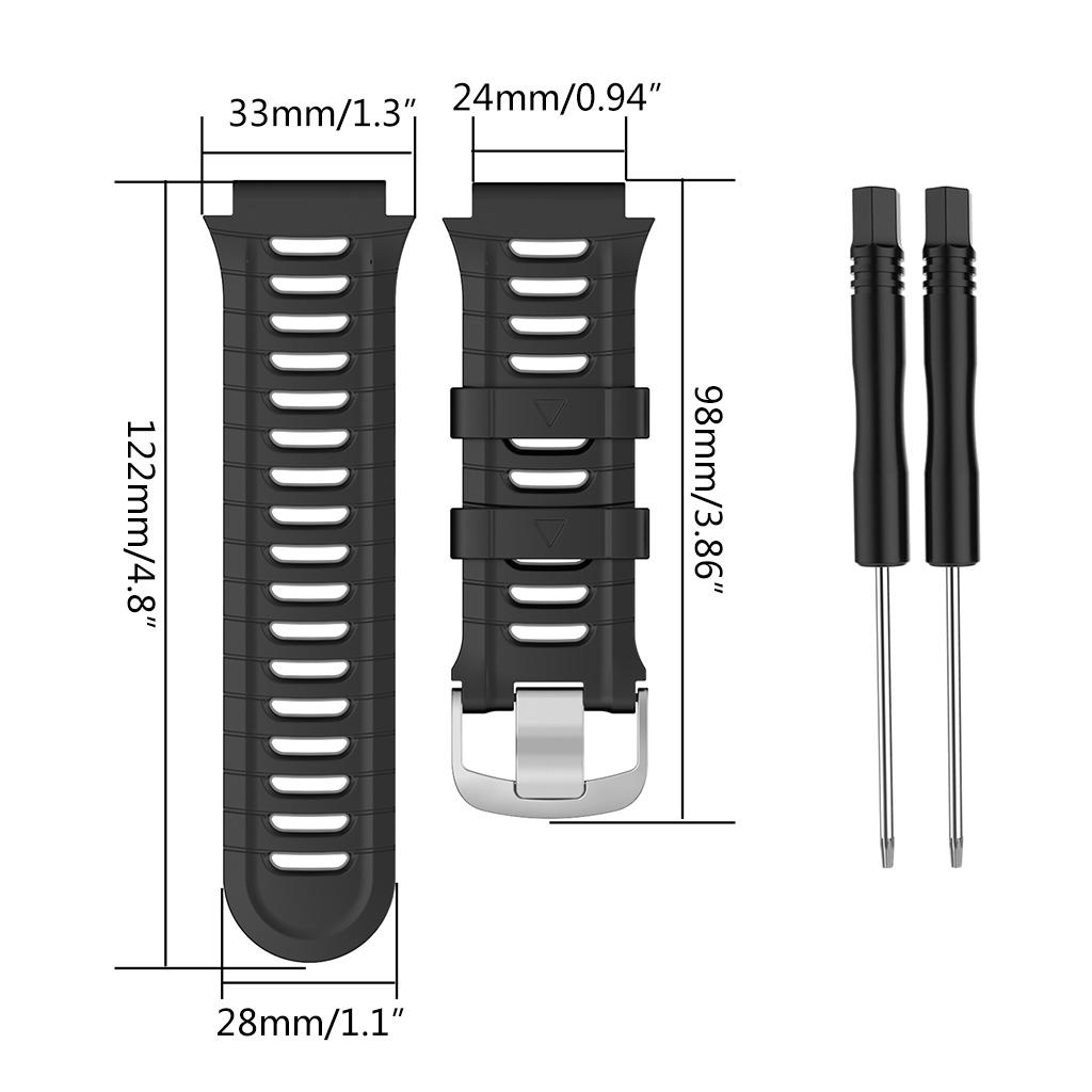 Smartwatch Wristband Soft Silica Replacement Watchband Sport Strap Bracelet Loop Compatible with Garmin-Forerunner 920XT