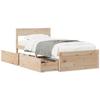 VidaXL Bed Frame with Drawers 90x200 Cm Solid Pine Wood, Bedroom Furniture, Slatted Base, Wooden Bed, Bed, Bed 846792