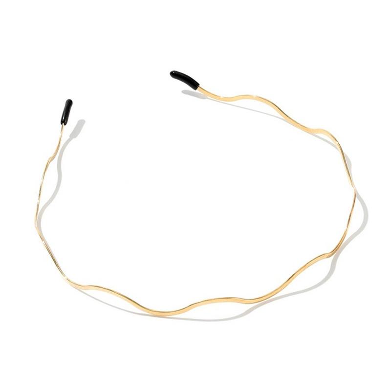 Simple Gold Metal Waved Hairbands Korean Women Bending Headband Geometric Thin Head Hoop Elegant Headwear for Girls Hair Styling