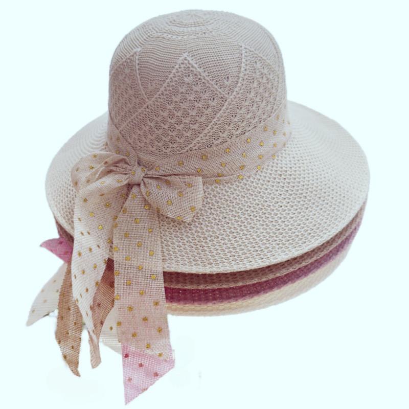 Summer Straw Hat For Women With Wide Brim And Bow Tie Sunshade Sun Hat