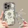 Hollow Rose Chain Is Suitable for Apple 17promax Mobile Phone Case Iphone14/13 Electroplated Silver 16/15 All-inclusive.