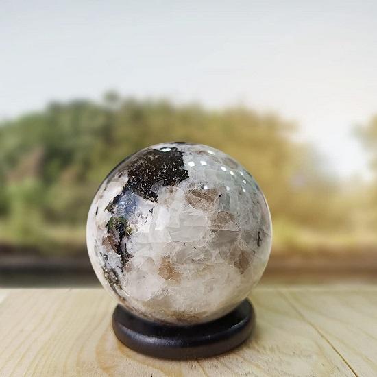 

Сфера из целебного камня Рейки, натуральный радужный лунный камень, хрустальные сферы с подставкой, полированный драгоценный камень, радужная сфера из лунного камня, шар для домашнего декора