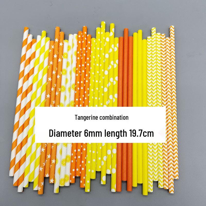 Eco-Friendly Disposable Decorative Paper Straws for Beverages and Desserts