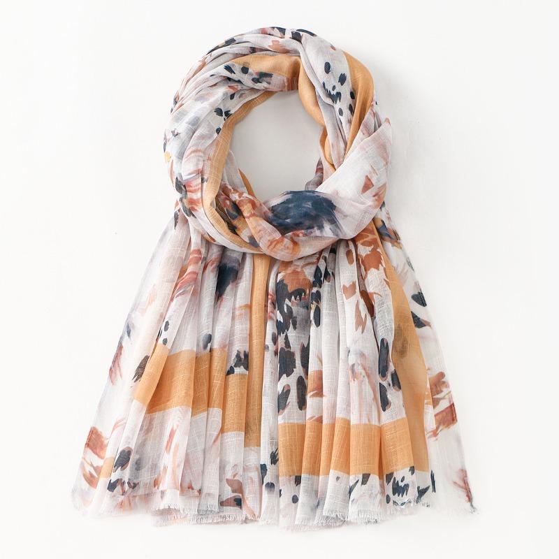 

Autumn new hot-selling thin tie-dye versatile printed long scarf fashionable high-end women s commuting simple silk scarf 185*90cm