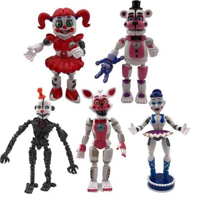 Beş Gece Freddys Aksiyon Figürleri Oyuncak Güvenlik İhlali Serisi Glamrock Foxy PVC Bebek Çocuk Hediyesi Için