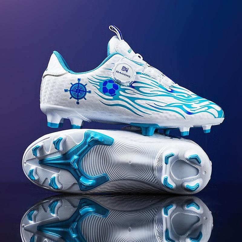 Children S Football Shoes Boys Game Sports Training Shoes Non-Slip Soles Children S Primary School Students Sneakers Broken Nail Shoes 28 небесно-голубой