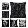 Black And White Simple Abstract Art Cushion Cover Home Decoration Sofa Living Room Pillowcase