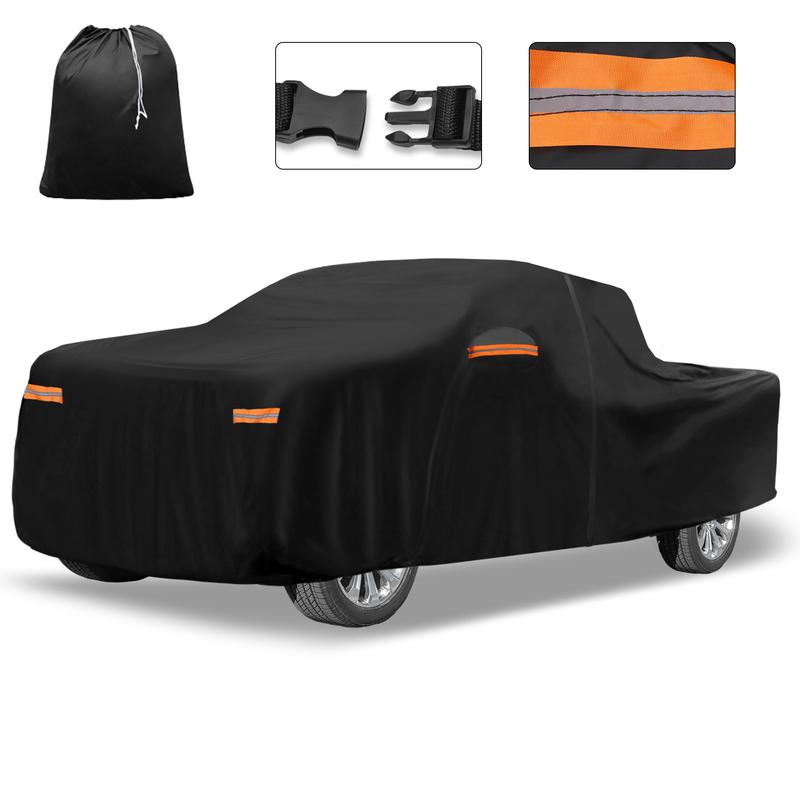 Motoforti Car Cover for Chevrolet Silverado Crew 210D-PU Outdoor Full Car Cover All Weather with Door Zipper
