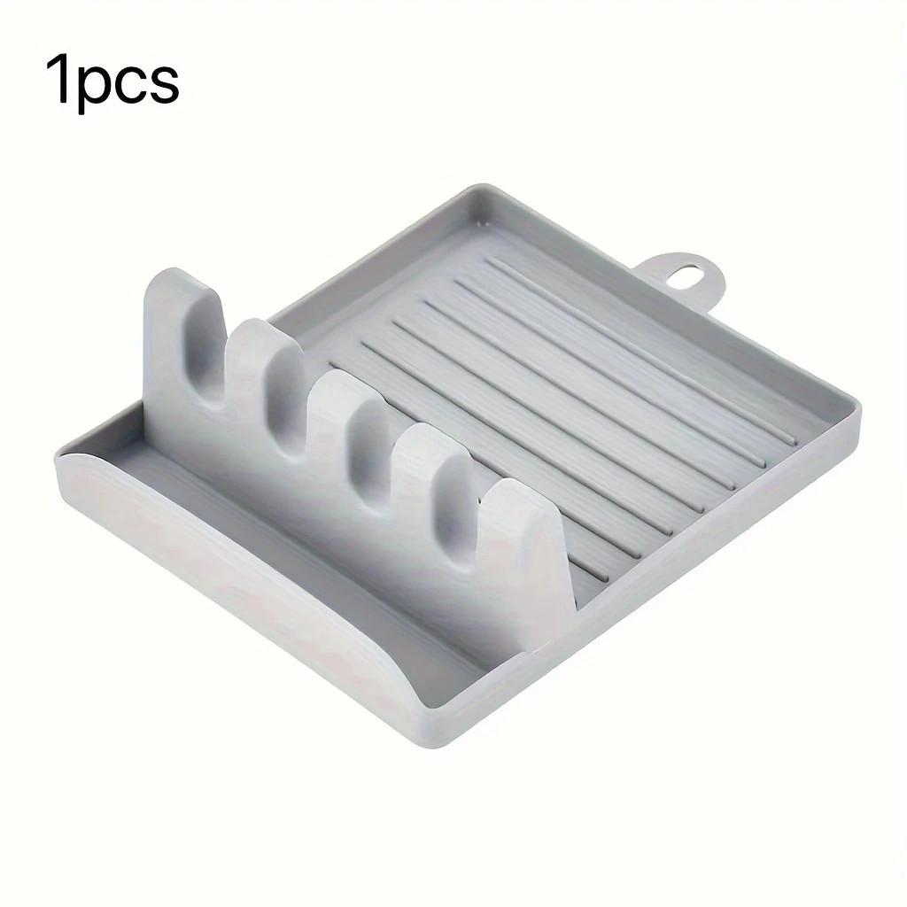 

Multifunctional Spatula Rack, Spoon Storage Rack, Spatula Pad Holder, Kitchen Storage Rack, Pot Cover Rack, RV Kitchen Storage R светло-серый