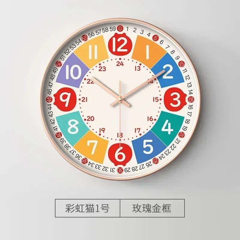 Neue 8 Zoll Runde Wanduhr Modernes Design Leise Zeitmesser Für Kinder Wohnzimmer Schlafzimmer Lernuhren Dekorationszubehör