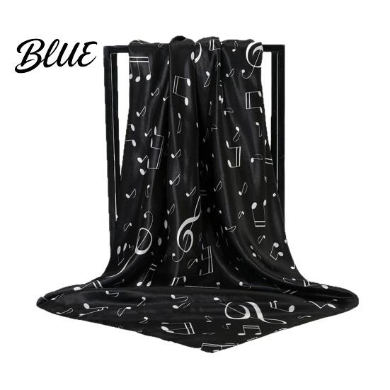 Hair Tie for Ponytail Women Satin Square Scarf 35"x35" Large Musical Note Printed Print Shawl Neck Silky Neckerchief Wrap Multifunctional Headscarf