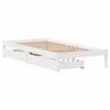 VidaXL Cadre de lit avec tiroirs blanc 75x190 cm bois de pin massif, sommier, cadre de lit simple, cadre de lit en bois 3301421