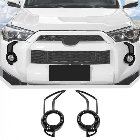 2xCar Fog Light Lamp Decor Cover Trim For 4Runner SR5/ TRD Pro 2014+ Gloss Black