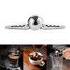 Stainless Steel Espresso Coffee Ice Cube Ball Whiskey Chilling Stone With Holder Ice Ball With Rack Coffee Ice Cube 9.5x2.9cm
