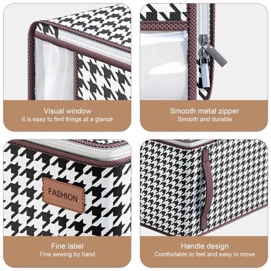 Quilt Bag Visible Window Household Supplies Easy Access Reinforced Handle Quilt Organizer Convenient Organizing Non-woven Fabric