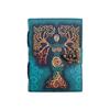 Mother of Earth Leather Journal Writing Notebook Tree of Life Antique Embossed Bound Daily with Colorful Print Journal for Women