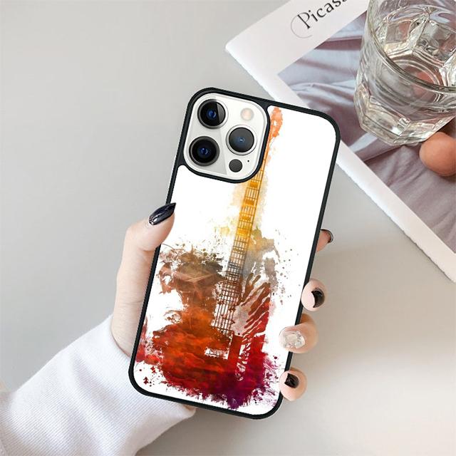 Guitar Music Black Soft Phone Case Cover For iPhone 17 Air 15 16 14 13 12 Pro Max 11 Pro Max Plus Coque Shell