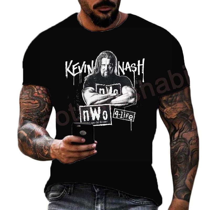 Summer Men's Printing Famous Wrestling Competition T-shirt Children's Street Round Neck Sports Large Top