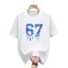 Outdoor Daily Casual Men's and Women's Number 67 Graphic T-shirt Minimalist and Fashionable Summer Top