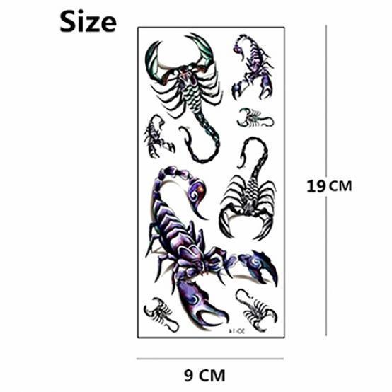Män Mode Cool Rolig 3D Scorpion King Tillfällig Vattentät Tattoo Sticker