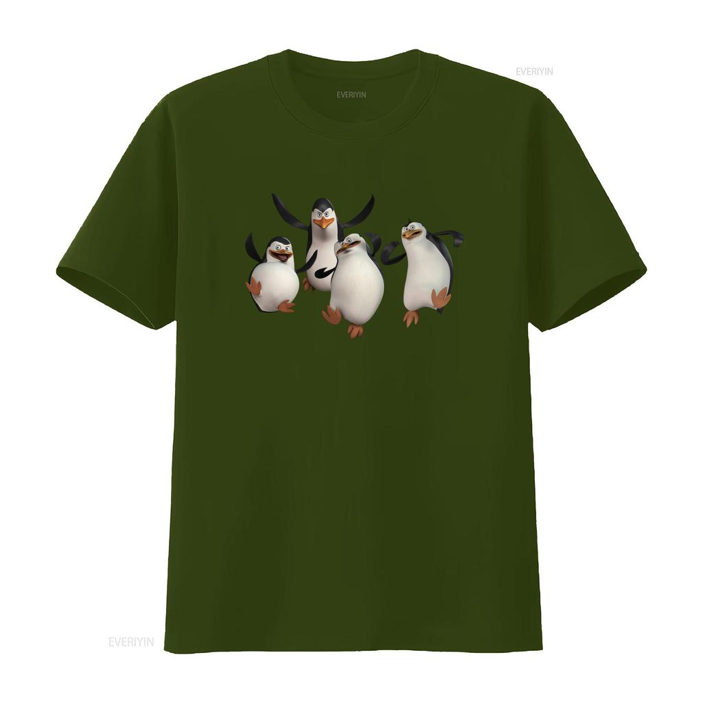 Maglietta Carina dei Pinguini del Madagascar 2 per Bambini Cotone Morbido moda Lavata Vintage Comoda Casual Unisex Elasticizzata alla Moda