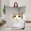 Miauw Kat Uil Bellen Telefoon Thema Warme Gezellige Deken Esthetische Reis Plaid Home Decor Flanellen Sprei Bank Bed Cover